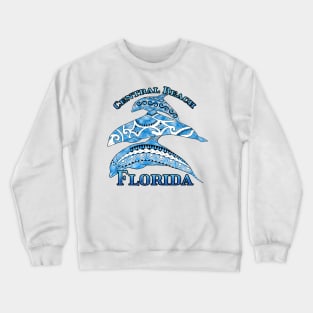 Central Beach Florida Vacation Tribal Dolphins Crewneck Sweatshirt